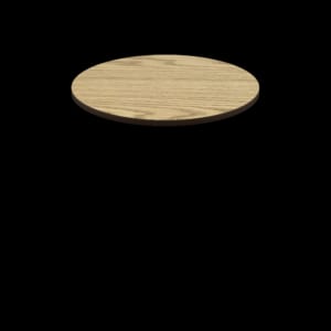 Two-Sided Quick Ship Table Tops - Oak/Walnut Laminate - Brown T-Mold - 42" Round