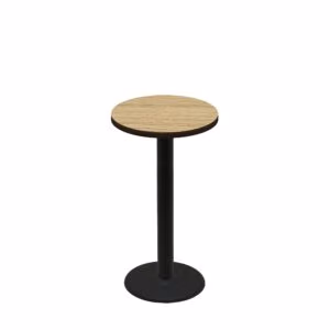 24" Round Two-Sided Oak/Walnut Quick Ship Table - Oak Up + Black Counter Height 18" Disc Base
