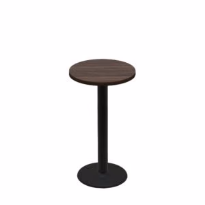 24" Round Two-Sided Oak/Walnut Quick Ship Table - Walnut Up + Black Counter Height 18" Disc Base