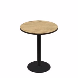 36" Round Two-Sided Oak/Walnut Quick Ship Table - Oak Up + Black Counter Height 22" Disc Base