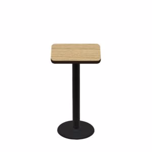24" x 24" Two-Sided Oak/Walnut Quick Ship Table - Oak Up + Black Counter Height 18" Disc Base