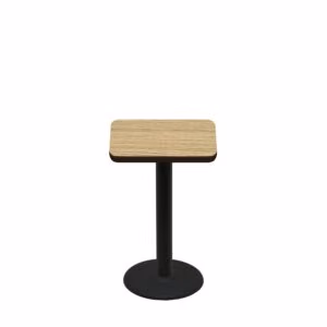 24" x 24" Two-Sided Oak/Walnut Quick Ship Table - Oak Up + Black Standard Height 18" Disc Base