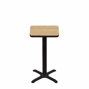 24" x 24" Two-Sided Oak/Walnut Quick Ship Table - Oak Up + Black Counter Height 22" x 22" Cross Base
