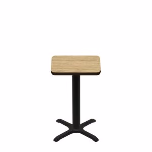 24" x 24" Two-Sided Oak/Walnut Quick Ship Table - Oak Up + Black Standard Height 22" x 22" Cross Base