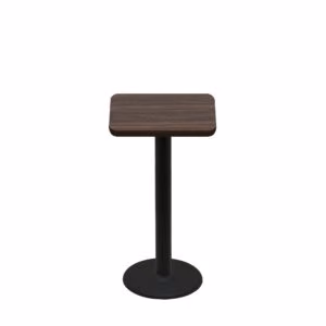 24" x 24" Two-Sided Oak/Walnut Quick Ship Table - Walnut Up + Black Counter Height 18" Disc Base