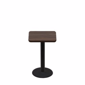 24" x 24" Two-Sided Oak/Walnut Quick Ship Table - Walnut Up + Black Standard Height 18" Disc Base
