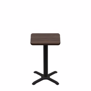 24" x 24" Two-Sided Oak/Walnut Quick Ship Table - Walnut Up + Black Standard Height 22" x 22" Cross Base