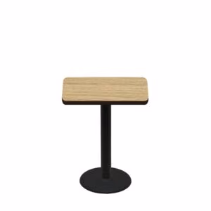 24" x 30" Two-Sided Oak/Walnut Quick Ship Table - Oak Up + Black Standard Height 18" Disc Base
