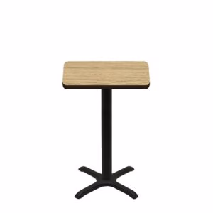 24" x 30" Two-Sided Oak/Walnut Quick Ship Table - Oak Up + Black Counter Height 22" x 22" Cross Base