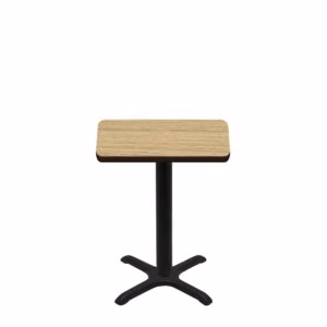 24" x 30" Two-Sided Oak/Walnut Quick Ship Table - Oak Up + Black Standard Height 22" x 22" Cross Base