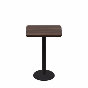 24" x 30" Two-Sided Oak/Walnut Quick Ship Table - Walnut Up + Black Counter Height 18" Disc Base