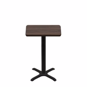 24" x 30" Two-Sided Oak/Walnut Quick Ship Table - Walnut Up + Black Counter Height 22" x 22" Cross Base