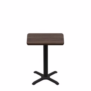 24" x 30" Two-Sided Oak/Walnut Quick Ship Table - Walnut Up + Black Standard Height 22" x 22" Cross Base