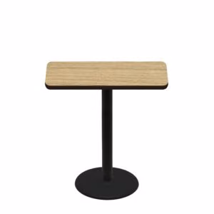 24" x 42" Two-Sided Oak/Walnut Quick Ship Table - Oak Up + Black Counter Height 22" Disc Base