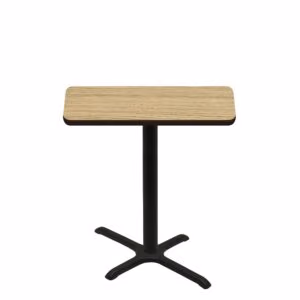 24" x 42" Two-Sided Oak/Walnut Quick Ship Table - Oak Up + Black Counter Height 22" x 30" Cross Base