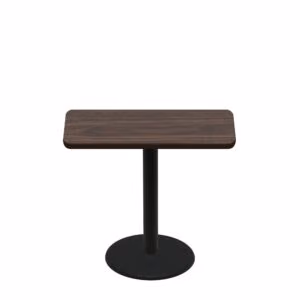24" x 42" Two-Sided Oak/Walnut Quick Ship Table - Walnut Up + Black Standard Height 22" Disc Base