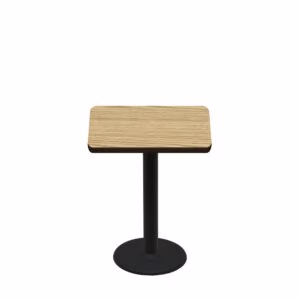 30" x 30" Two-Sided Oak/Walnut Quick Ship Table - Oak Up + Black Standard Height 18" Disc Base