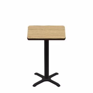 30" x 30" Two-Sided Oak/Walnut Quick Ship Table - Oak Up + Black Counter Height 22" x 22" Cross Base
