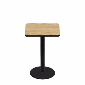 30" x 30" Two-Sided Oak/Walnut Quick Ship Table - Oak Up + Black Counter Height 22" Disc Base