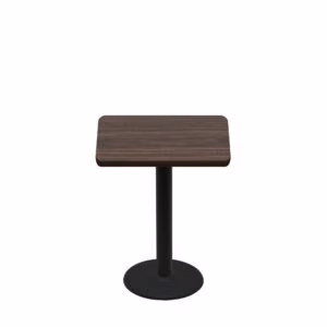 30" x 30" Two-Sided Oak/Walnut Quick Ship Table - Walnut Up + Black Standard Height 18" Disc Base