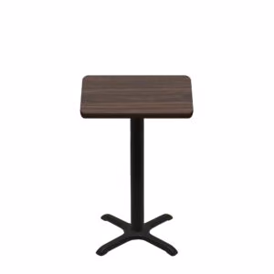 30" x 30" Two-Sided Oak/Walnut Quick Ship Table - Walnut Up + Black Counter Height 22" x 22" Cross Base
