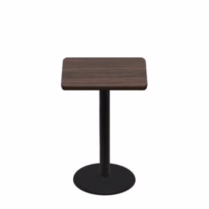 30" x 30" Two-Sided Oak/Walnut Quick Ship Table - Walnut Up + Black Counter Height 22" Disc Base