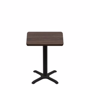 30" x 30" Two-Sided Oak/Walnut Quick Ship Table - Walnut Up + Black Standard Height 22" x 22" Cross Base