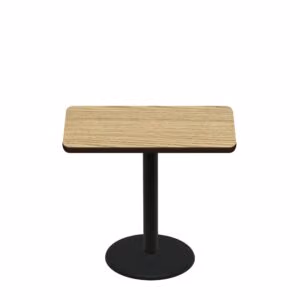 30" x 42" Two-Sided Oak/Walnut Quick Ship Table - Oak Up + Black Standard Height 22" Disc Base