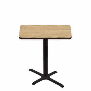 30" x 42" Two-Sided Oak/Walnut Quick Ship Table - Oak Up + Black Counter Height 22" x 30" Cross Base
