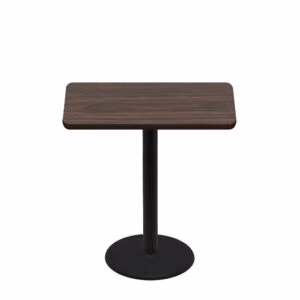 30" x 42" Two-Sided Oak/Walnut Quick Ship Table - Walnut Up + Black Counter Height 22" Disc Base