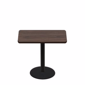 30" x 42" Two-Sided Oak/Walnut Quick Ship Table - Walnut Up + Black Standard Height 22" Disc Base