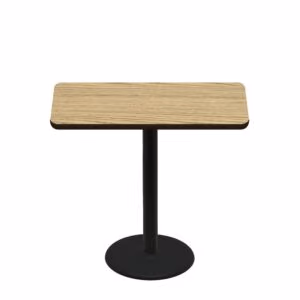 30" x 48" Two-Sided Oak/Walnut Quick Ship Table - Oak Up + Black Counter Height 22" Disc Base