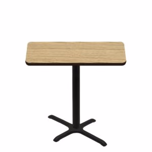 30" x 48" Two-Sided Oak/Walnut Quick Ship Table - Oak Up + Black Counter Height 22" x 30" Cross Base