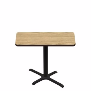 30" x 48" Two-Sided Oak/Walnut Quick Ship Table - Oak Up + Black Standard Height 22" x 30" Cross Base