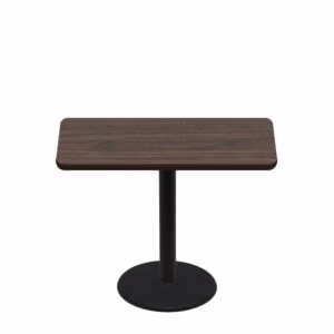 30" x 48" Two-Sided Oak/Walnut Quick Ship Table - Walnut Up + Black Standard Height 22" Disc Base