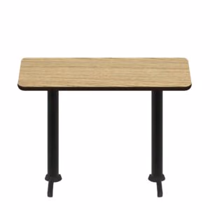30" x 60" Two-Sided Oak/Walnut Quick Ship Table - Oak Up + (2) Black Counter Height 22" T Bases