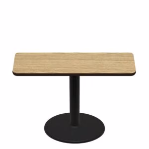30" x 60" Two-Sided Oak/Walnut Quick Ship Table - Oak Up + Black Standard Height 30" Disc Base