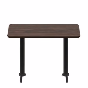 30" x 60" Two-Sided Oak/Walnut Quick Ship Table - Walnut Up + (2) Black Counter Height 22" T Bases