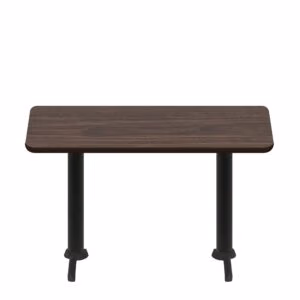 30" x 60" Two-Sided Oak/Walnut Quick Ship Table - Walnut Up + (2) Black Standard Height 22" T Bases