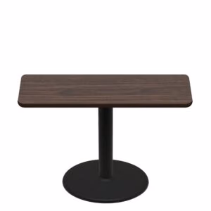 30" x 60" Two-Sided Oak/Walnut Quick Ship Table - Walnut Up + Black Standard Height 30" Disc Base