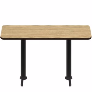 30" x 72" Two-Sided Oak/Walnut Quick Ship Table - Oak Up + (2) Black Counter Height 22" T Bases