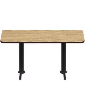 30" x 72" Two-Sided Oak/Walnut Quick Ship Table - Oak Up + (2) Black Standard Height 22" T Bases