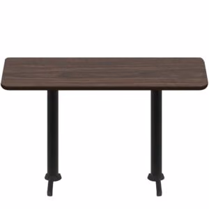 30" x 72" Two-Sided Oak/Walnut Quick Ship Table - Walnut Up + (2) Black Counter Height 22" T Bases