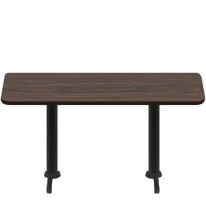 30" x 72" Two-Sided Oak/Walnut Quick Ship Table - Walnut Up + (2) Black Standard Height 22" T Bases