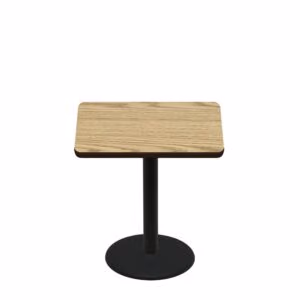 36" x 36" Two-Sided Oak/Walnut Quick Ship Table - Oak Up + Black Standard Height 22" Disc Base