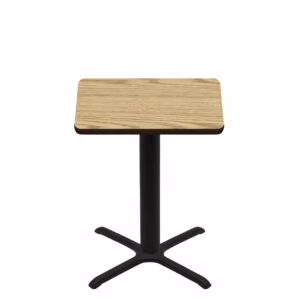 36" x 36" Two-Sided Oak/Walnut Quick Ship Table - Oak Up + Black Counter Height 30" x 30" Cross Base