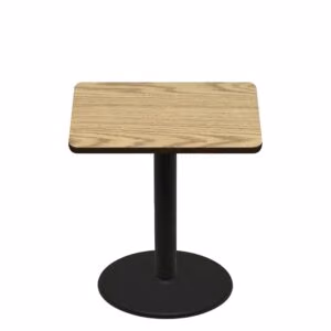 42" x 42" Two-Sided Oak/Walnut Quick Ship Table - Oak Up + Black Counter Height 30" Disc Base