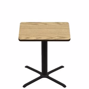 42" x 42" Two-Sided Oak/Walnut Quick Ship Table - Oak Up + Black Counter Height 36" x 36" Cross Base