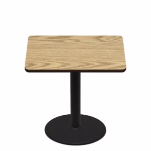 48" x 48" Two-Sided Oak/Walnut Quick Ship Table - Oak Up + Black Counter Height 30" Disc Base