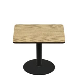48" x 48" Two-Sided Oak/Walnut Quick Ship Table - Oak Up + Black Standard Height 30" Disc Base